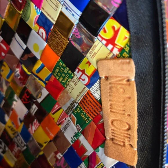 Nahui Ollin Handcrafted Sustainable Recycled Tutti Fruitti Shoulder Bag - Picture 7 of 12